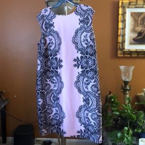 Pink/black sheath dress